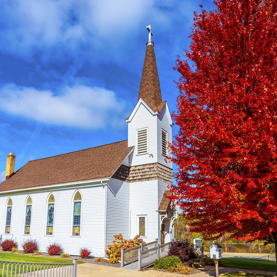 Church with steeple in Ohio
